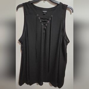 Torrid Black Lace-Up Sleeveless Top
